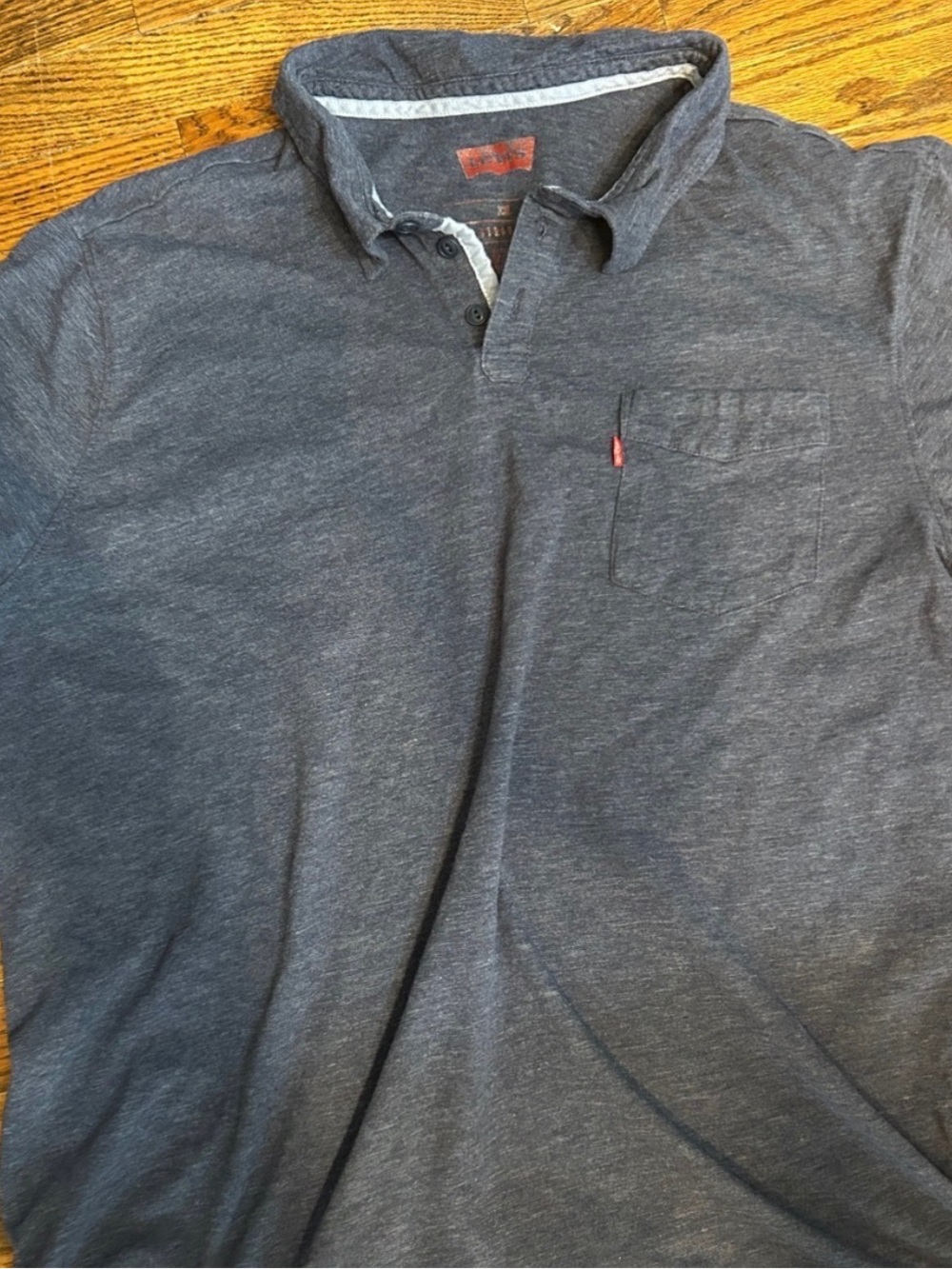 Levi's Men's Dark Heather Blue Polo with Chest Pocket